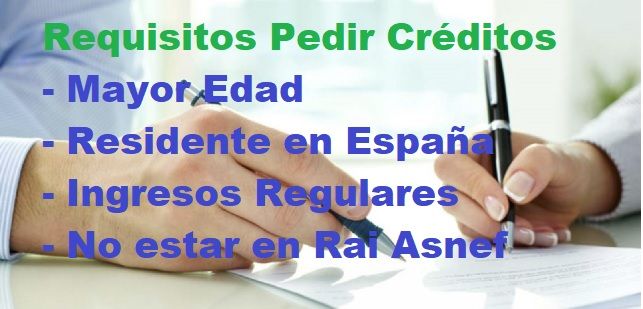Requisitos pedir créditos y préstamos